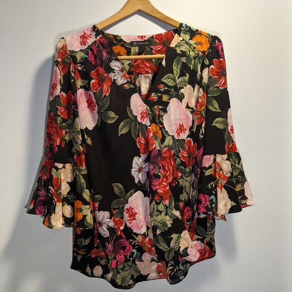 INC International Concepts Tops - INC Floral Print Blouse Full Sleeves large